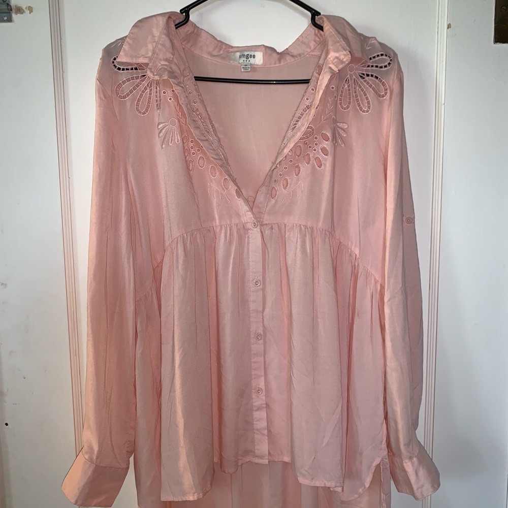 Pink long sleeve blouse